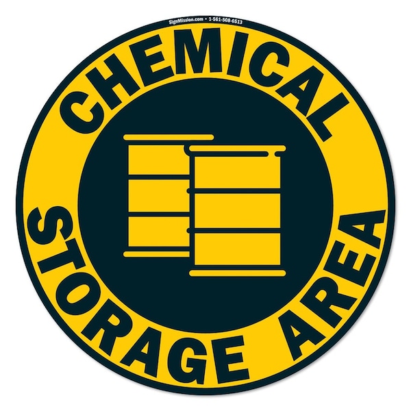 Chemical Storage Area 2 16in Non-Slip Floor Marker, 12PK, 16 in L, 16 in H, FD-2-C-16-12PK-99962